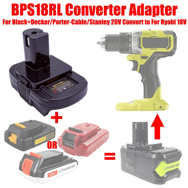 Black+Decker Tool Cordless - ALASICKA Battery Adapter BPS18RL for Black+Decker/Porter-Cable/Stanley