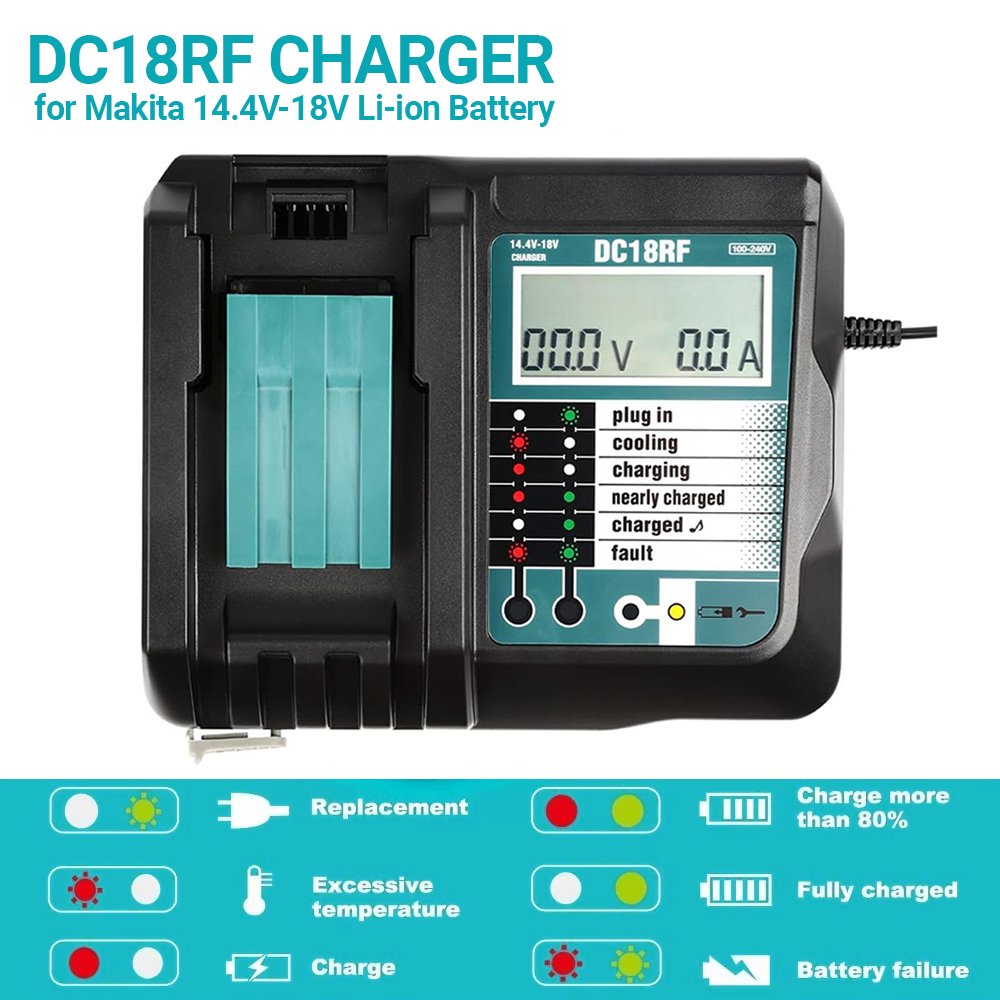 Makita Drill Hp1640 - DC18RF Li-ion Super Fast Charger for