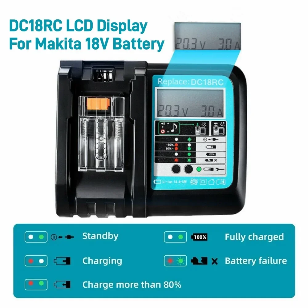 Makita Drill Hp1640 - DC18RC Li-ion Battery 3A Charger for