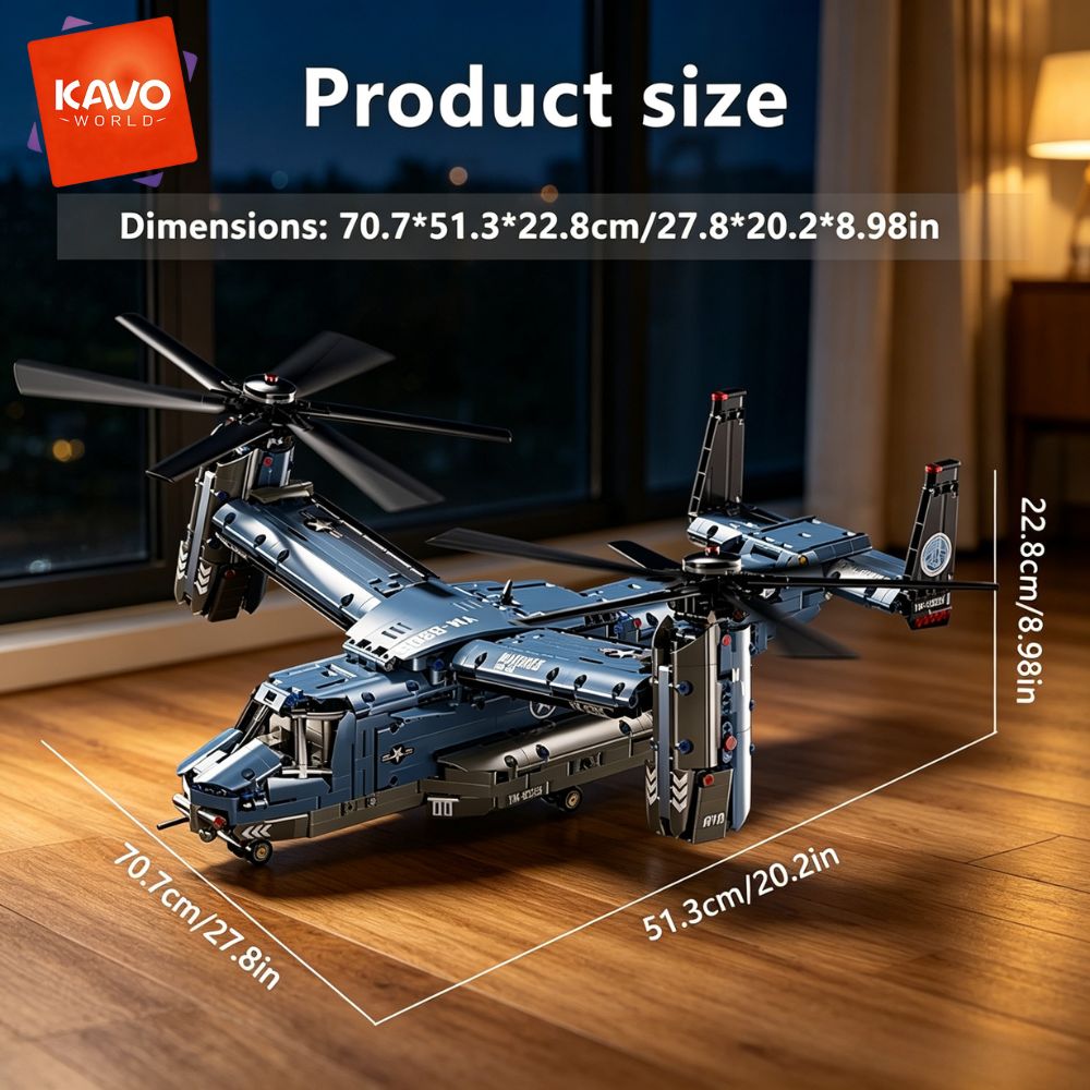 KAVOWORLD 1486PCS V-22 Osprey  - đánh giá và giá Home Improvement Expo